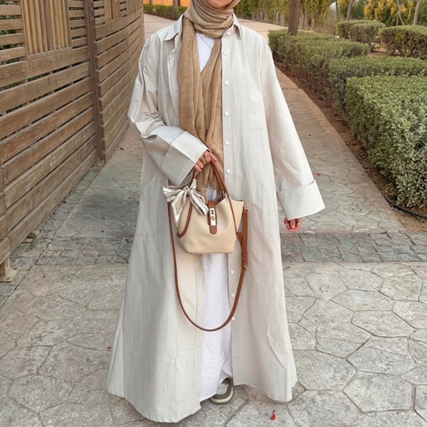 The Shirt Dress in Beige