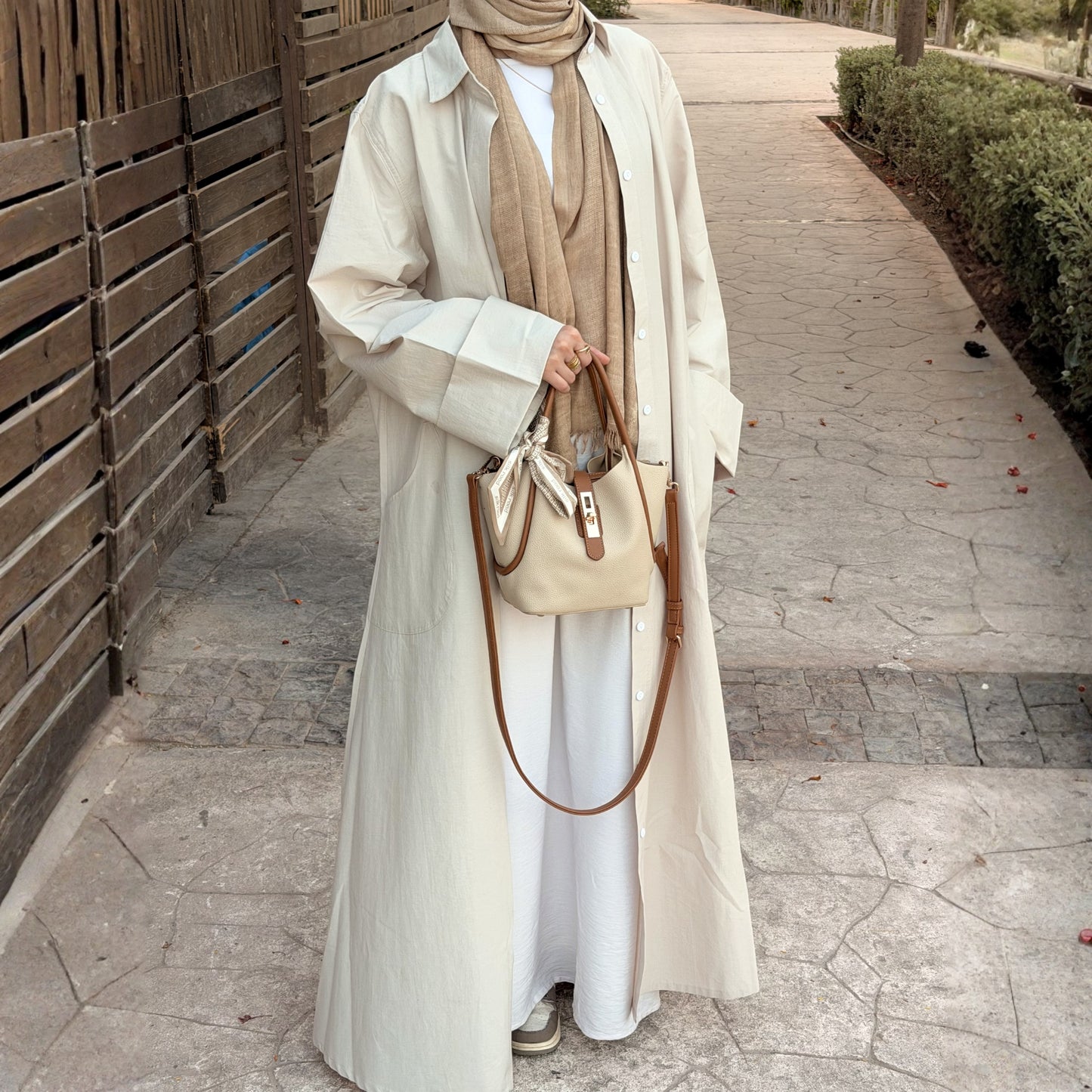 The Shirt Dress in Beige